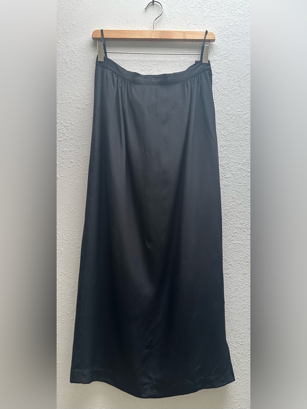 Vintage Courtenay Long Black Silk Maxi Skirt